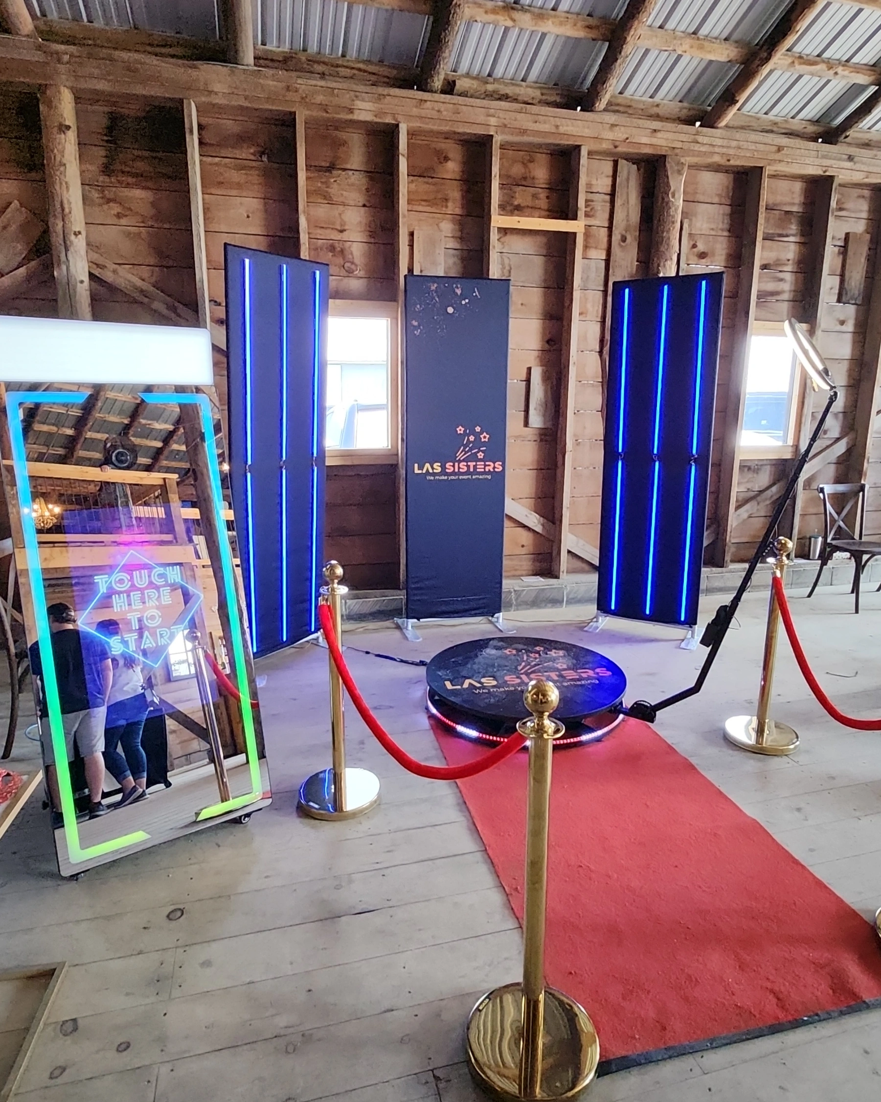 360 Booth and Mirror Booth at Rustic Barn Venue